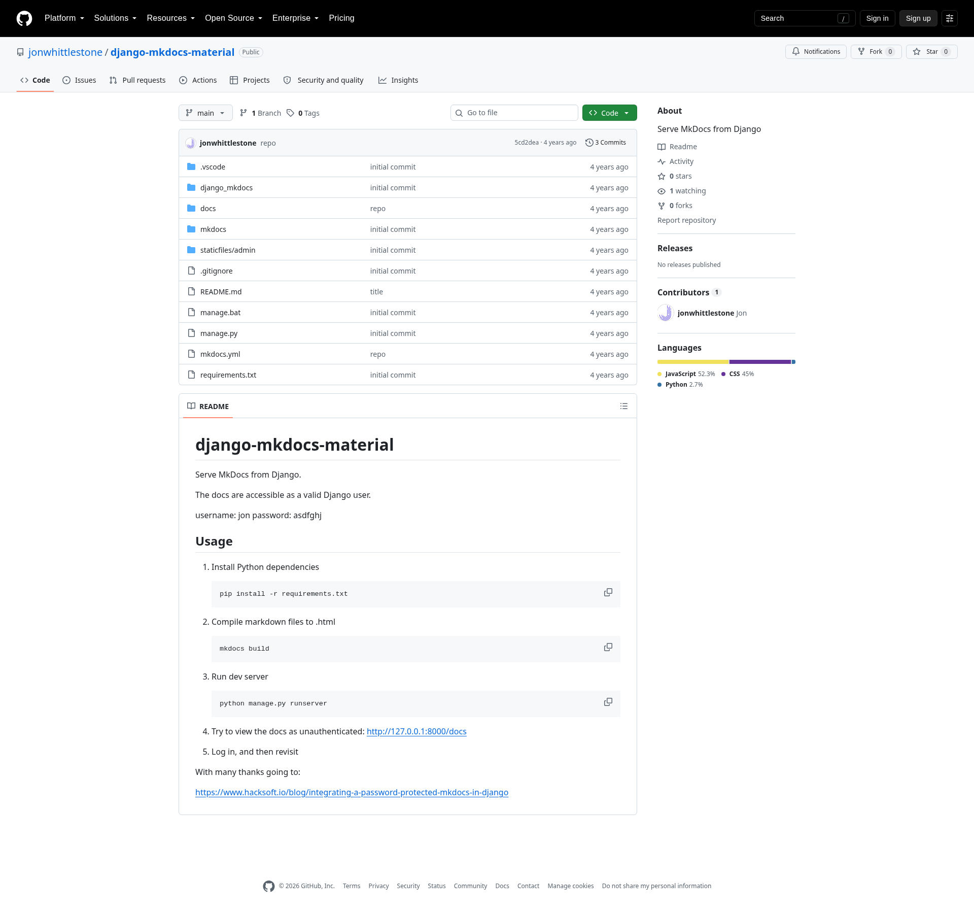 django-mkdocs-material