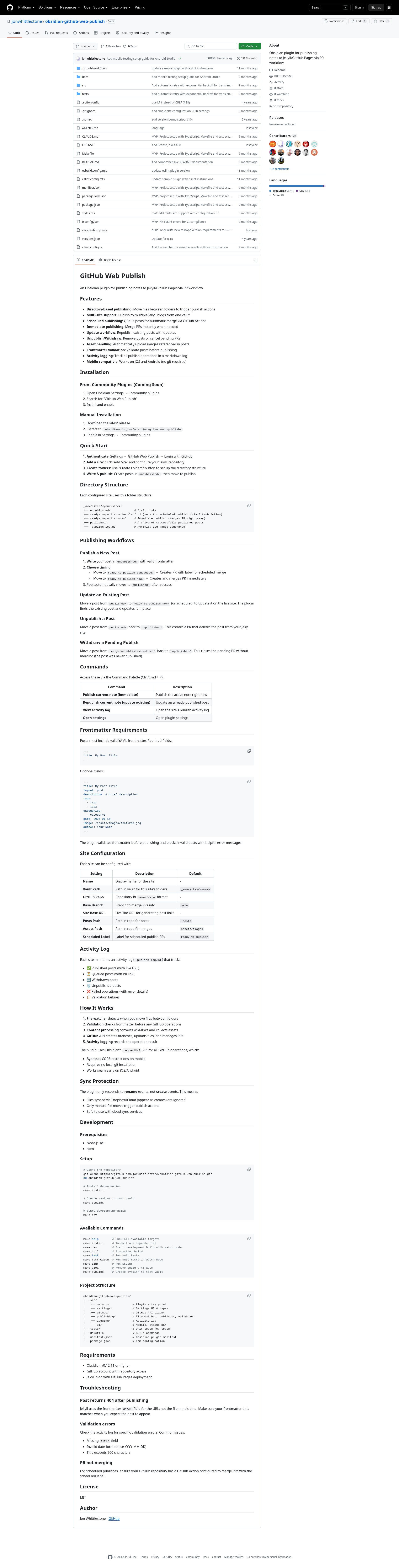 obsidian-github-web-publish