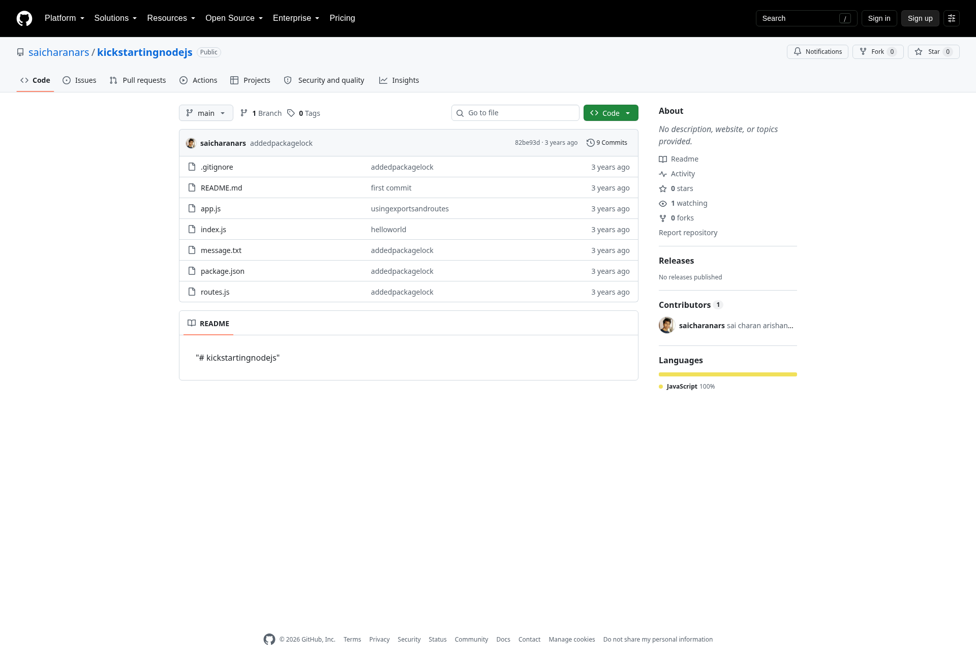 kickstartingnodejs